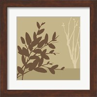 Framed Metro Leaves In Khaki I