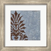 Framed Silver Damask I