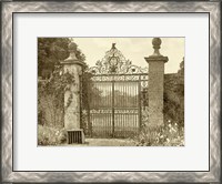 Framed Sepia Garden View II