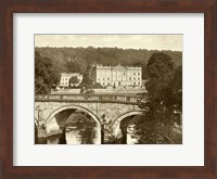 Framed Sepia Garden View VI