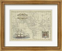 Framed Antique Map Of The World