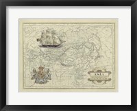 Framed Antique Map Of Asia