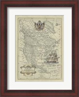 Framed Antique Map Of North America
