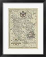 Framed Antique Map Of North America