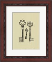 Framed Antique Keys III