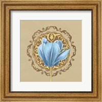 Framed Gilded Tulip Medallion I