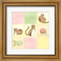 Framed Tic-Tac Cats In Pink