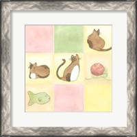 Framed Tic-Tac Cats In Pink