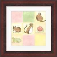Framed Tic-Tac Cats In Pink
