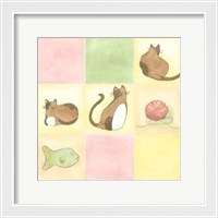 Framed Tic-Tac Cats In Pink