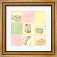 Framed Tic-Tac Mice In Pink