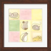 Framed Tic-Tac Mice In Pink