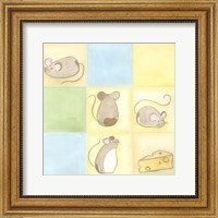 Framed Tic-Tac Mice In Blue