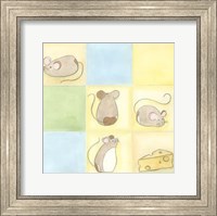 Framed Tic-Tac Mice In Blue