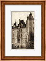 Framed Small Sepia Chateaux VII