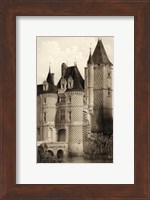 Framed Small Sepia Chateaux VII