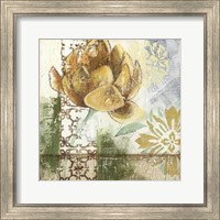 Framed Globeflower Fresco I