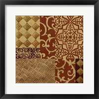 Henna Patterns On Gold I Framed Print