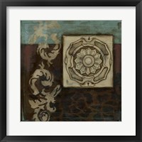 Framed Damask Tapestry Wrosette II