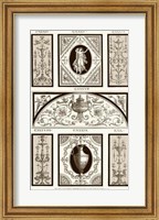 Framed Sepia Pergolesi Panel I