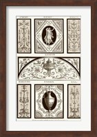 Framed Sepia Pergolesi Panel I