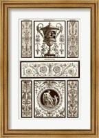 Framed Sepia Pergolesi Panel II