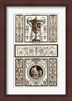 Framed Sepia Pergolesi Panel II