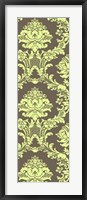 Vivid Damask In Green I Framed Print