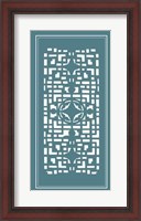 Framed Shoji Screen In Teal IV