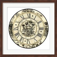 Framed Antique Floral Clock