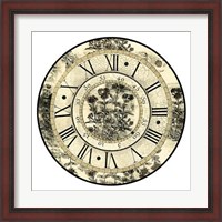 Framed Antique Floral Clock