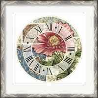 Framed Cottage Rose Clock