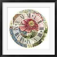 Framed Cottage Rose Clock