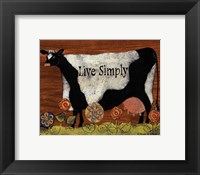 Framed Live Simply Cow