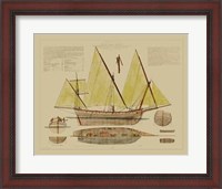 Framed Antique Ship Plan V