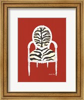 Framed Zebra Chair On Red
