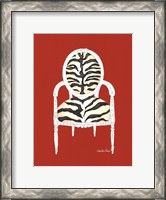 Framed Zebra Chair On Red