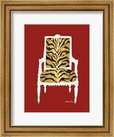 Framed Tiger Chair On Red