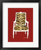 Framed Tiger Chair On Red