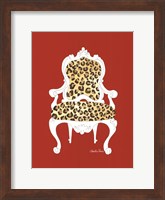 Framed Leopard Chair On Red