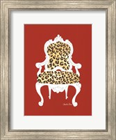 Framed Leopard Chair On Red