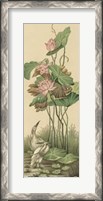 Framed Crane And Lotus Panel I