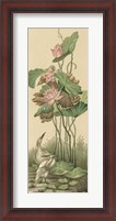 Framed Crane And Lotus Panel I