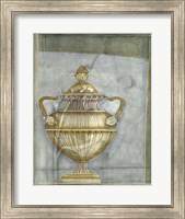 Framed Small Urn And Damask II