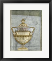 Framed Small Urn And Damask II