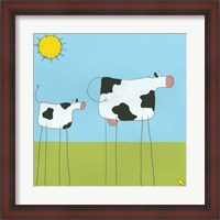 Framed Stick-Leg Cow I