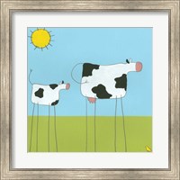 Framed Stick-Leg Cow I