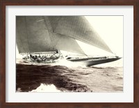 Framed Mariner's Museum - Rainbow's Finish 1934 Vintage Maritime