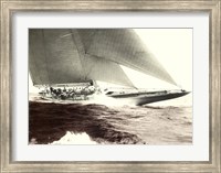 Framed Mariner's Museum - Rainbow's Finish 1934 Vintage Maritime