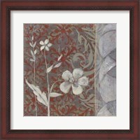Framed Taupe and Cinnabar Tapestry I